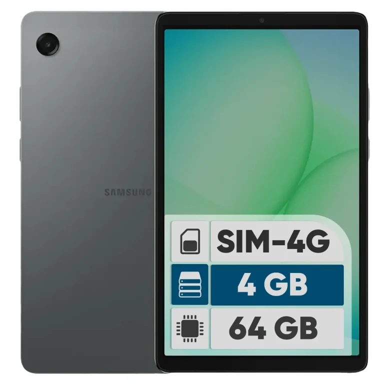 تبلت ۸.۷ اینچ سامسونگ مدل Galaxy Tab A۱۱ ۴G، ظرفیت ۶۴ گیگابایت و رم ۴ گیگابایت، قابلیت پشتیبانی از سیم کارت، رزولوشن دوربین ۸ مگاپیکسل