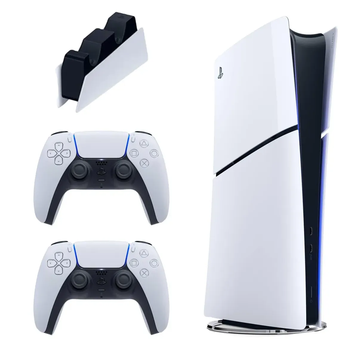 کنسول بازی سونی مدل PlayStation 5 Slim Digital Edition ظرفیت 825 گیگابایت ریجن CFI-2116 اروپا به همراه دسته اضافی و پایه شارژر