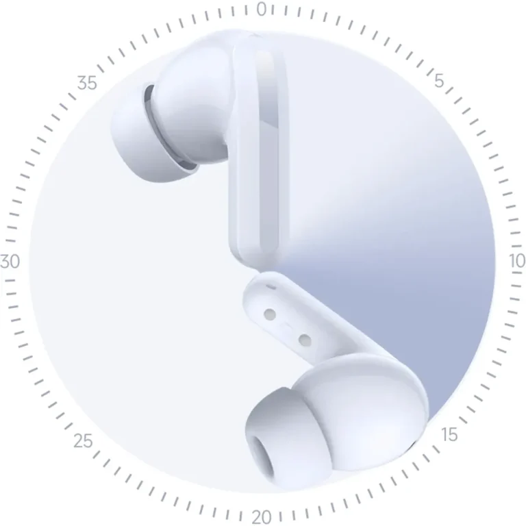 هدفون بلوتوثی شیائومی مدل Redmi Buds ۵ با نویز کنسلینگ فعال (ANC)، درگاه شارژ USB Type-C، دارای نشانگر روی محفظه شارژ