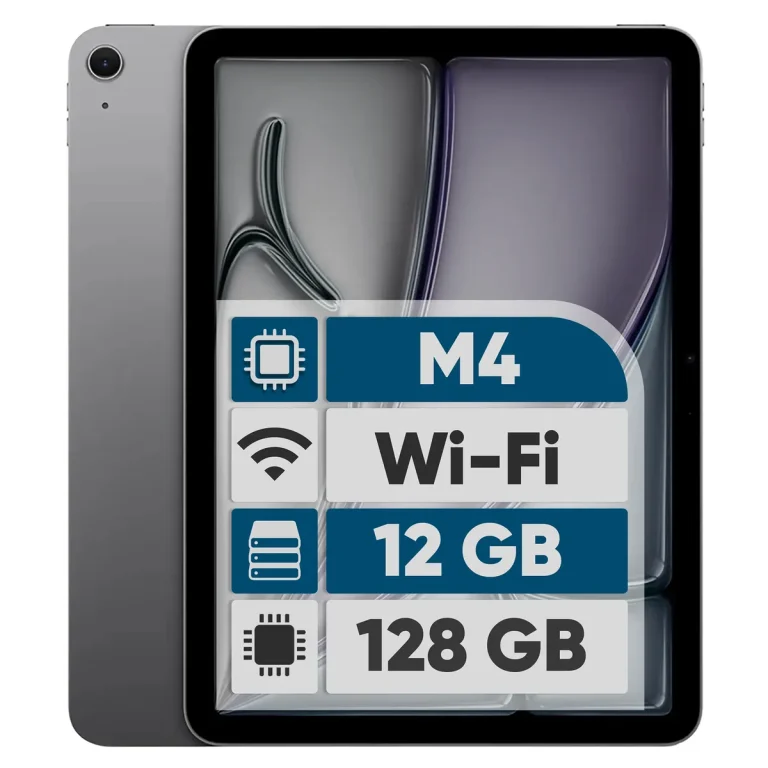 تبلت ۱۱ اینچ اپل مدل iPad Air ۲۰۲۶ M۴ Wi-Fi ظرفیت ۱۲۸ گیگابایت و رم ۱۲ گیگابایت، رزولوشن دوربین اصلی ۱۲ مگاپیکسل، پشتیبانی از قلم و کیبورد