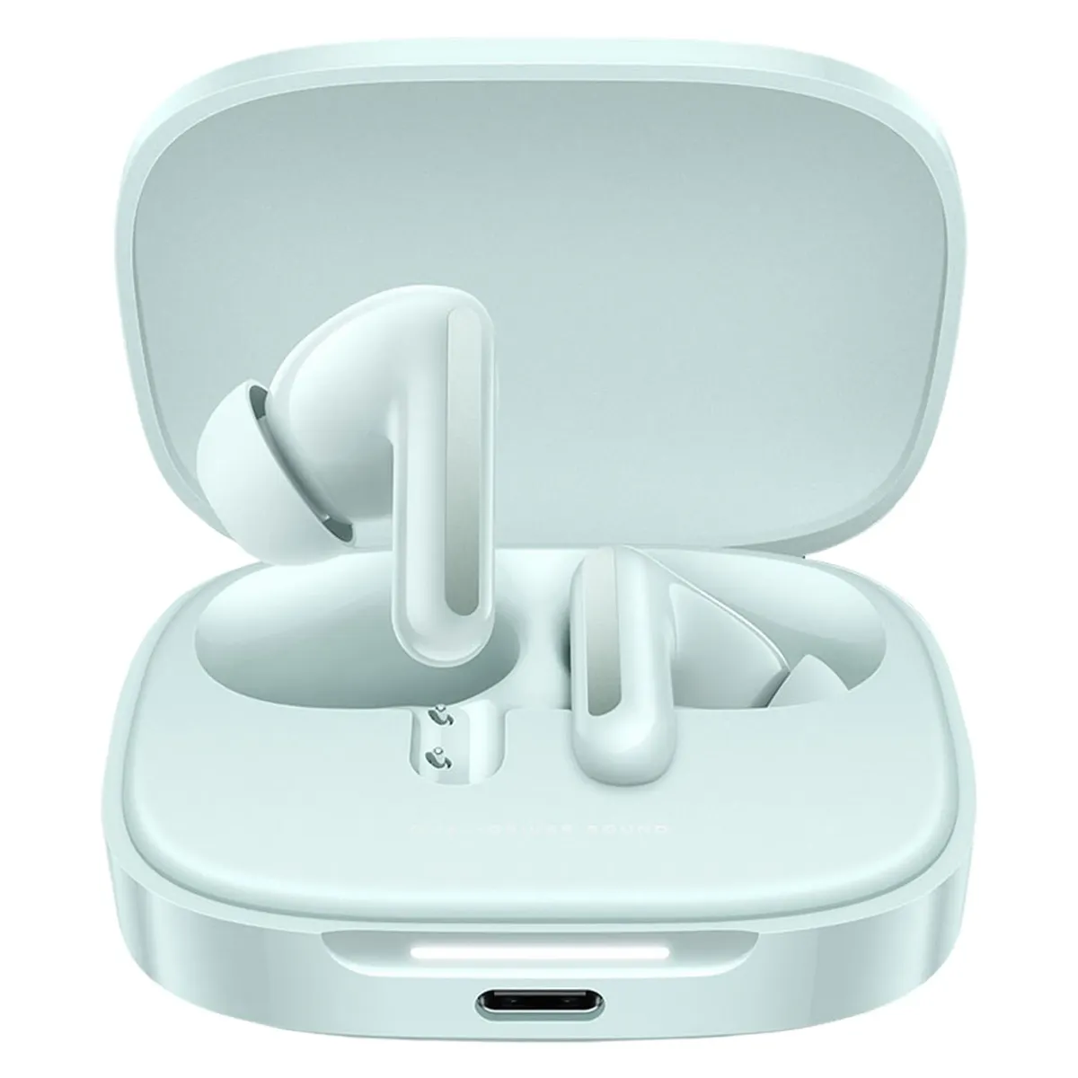 هدفون بلوتوثی شیائومی مدل Redmi Buds 6 با نویز کنسلینگ فعال (ANC)، درگاه شارژ USB Type-C، دارای میکروفون دوگانه با ENC (کاهش نویز محیط)، مقاوم در برابر رطوبت و عرق