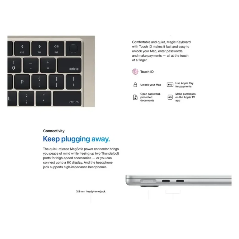 لپ تاپ ۱۳.۶ اینچی اپل مدل MacBook Air-A M۲ ۲۰۲۲