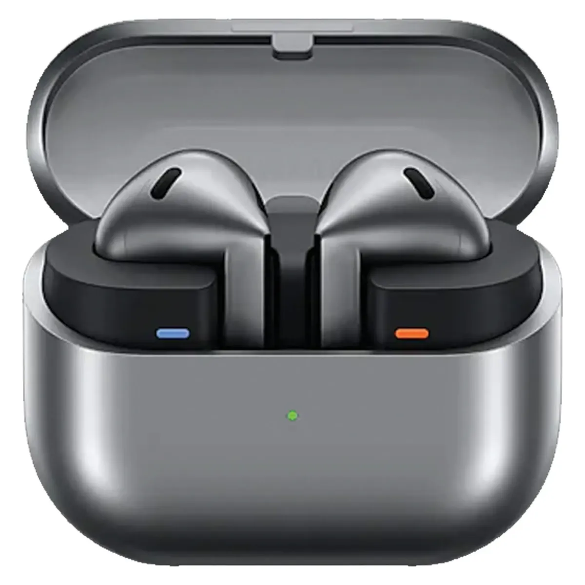 هدفون بلوتوثی سامسونگ مدل Galaxy Buds3 با نویز کنسلینگ فعال (ANC)، نویز کنسلینگ میکروفون (ENC)، درگاه شارژ USB Type-C، با قابلیت اتصال به چند دستگاه، دارای قابلیت صدای 360 درجه، Galaxy AI، میکروفون سه گانه، پشتیبانی از فرمان لمسی، ضد آب و گرد و غبار