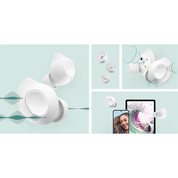 هدفون بلوتوثی سامسونگ مدل Galaxy Buds FE با نویز کنسلینگ فعال (ANC)، درگاه شارژ USB Type-C، دارای میکروفون دوگانه، مقاوم در برابر رطوبت و عرق - تصویر 17
