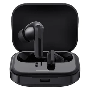 هدفون بلوتوثی شیائومی مدل Redmi Buds 5 با نویز کنسلینگ فعال (ANC)، درگاه شارژ USB Type-C، دارای نشانگر روی محفظه شارژ