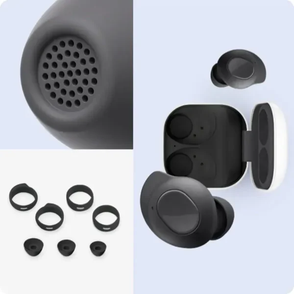 هدفون بلوتوثی سامسونگ مدل Galaxy Buds FE با نویز کنسلینگ فعال (ANC)، درگاه شارژ USB Type-C، دارای میکروفون دوگانه، مقاوم در برابر رطوبت و عرق - تصویر 16
