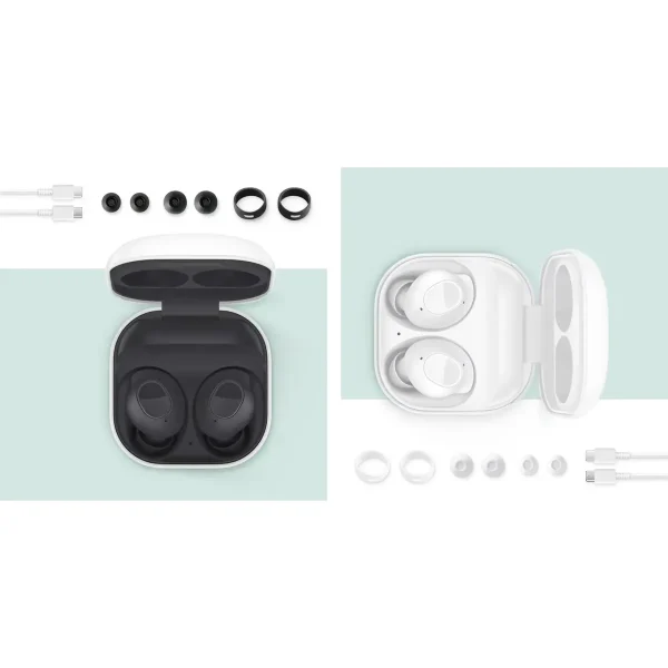 هدفون بلوتوثی سامسونگ مدل Galaxy Buds FE با نویز کنسلینگ فعال (ANC)، درگاه شارژ USB Type-C، دارای میکروفون دوگانه، مقاوم در برابر رطوبت و عرق - تصویر 18