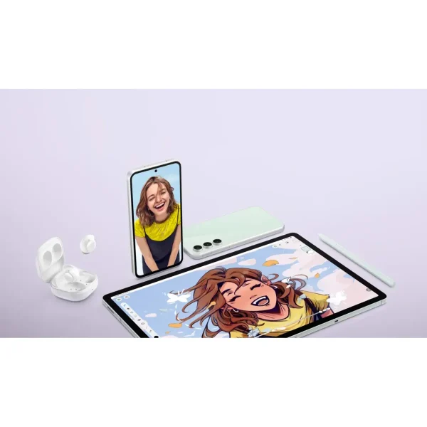 هدفون بلوتوثی سامسونگ مدل Galaxy Buds FE با نویز کنسلینگ فعال (ANC)، درگاه شارژ USB Type-C، دارای میکروفون دوگانه، مقاوم در برابر رطوبت و عرق - تصویر 13