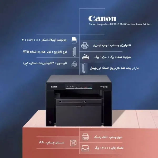پرینتر چند کاره لیزری کانن مدل imageCLASS MF3010VP - تصویر 6