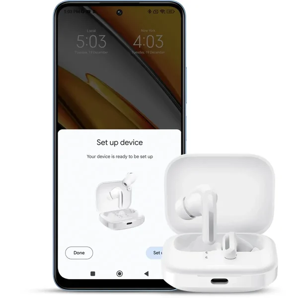 هدفون بلوتوثی شیائومی مدل Redmi Buds 5 با نویز کنسلینگ فعال (ANC)، درگاه شارژ USB Type-C، دارای نشانگر روی محفظه شارژ - تصویر 11