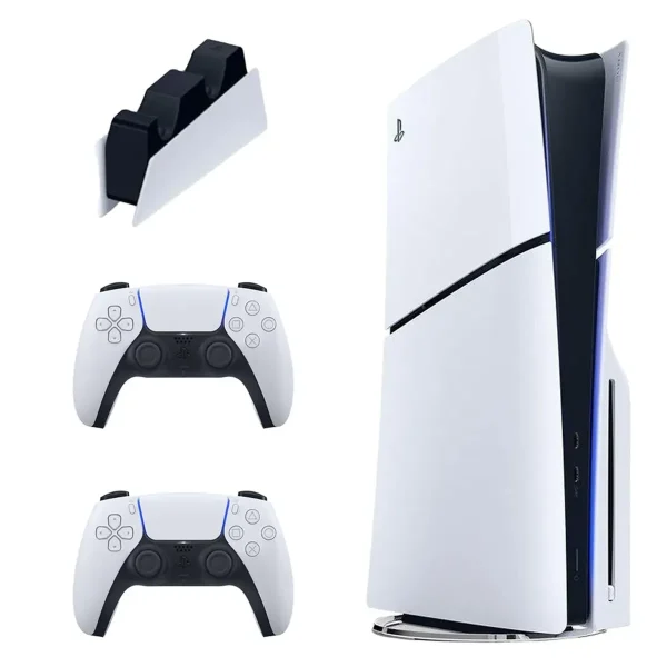 کنسول بازی سونی مدل PlayStation 5 Slim ظرفیت 1 ترابایت ریجن CFI-2116 اروپا به همراه دسته اضافی و پایه شارژر - تصویر 1