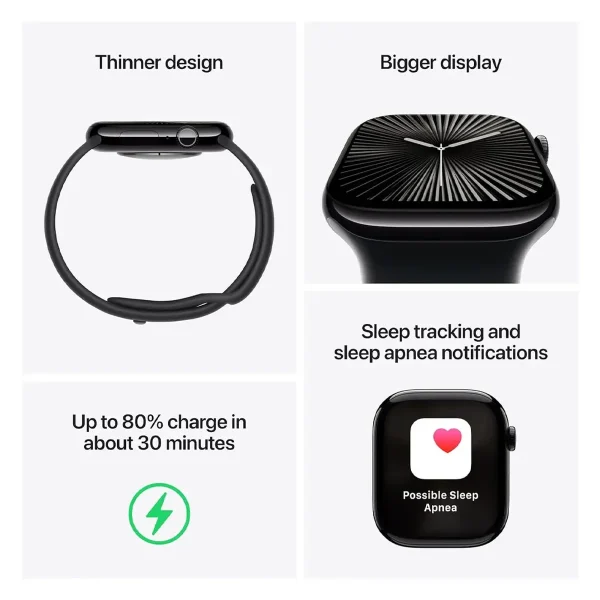 ساعت هوشمند 46 میلی‌متری اپل مدل Series 10 Aluminum با بند سیلیکونی - تصویر 4