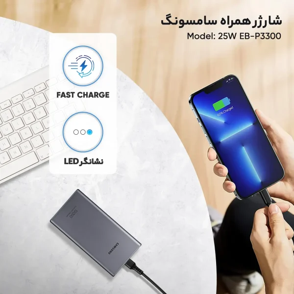پاوربانک سامسونگ مدل 25W EB-P3300 ظرفیت 10000 میلی آمپر ساعت - تصویر 6