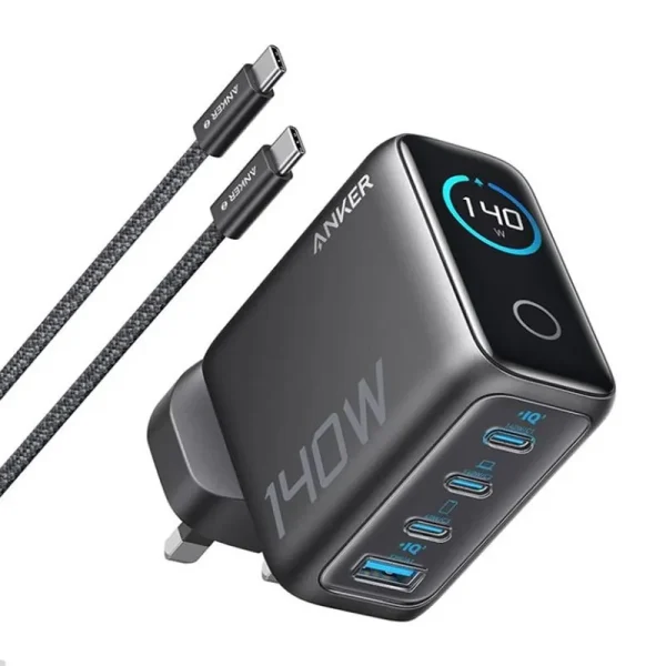 شارژر دیواری 140 وات چهار پورت انکر مدل B2697KZ1 به همراه کابل USB-C به طول 1.5 متر - تصویر 1