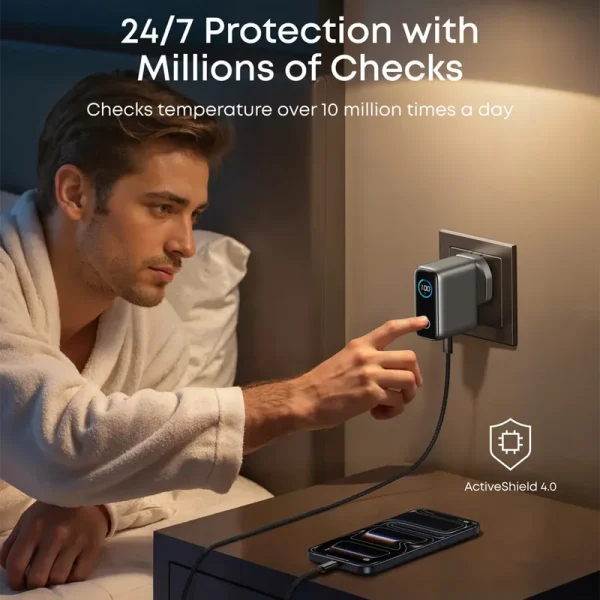 شارژر دیواری 100 وات سه پورت انکر مدل B121B به همراه کابل تبدیل USB-C - تصویر 3