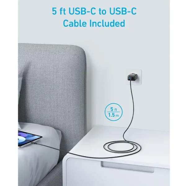 شارژر دیواری انکر Anker USB-C 20W Charger 2 Port Block With USB-C to USB-C Cable مدل B2348 - تصویر 6