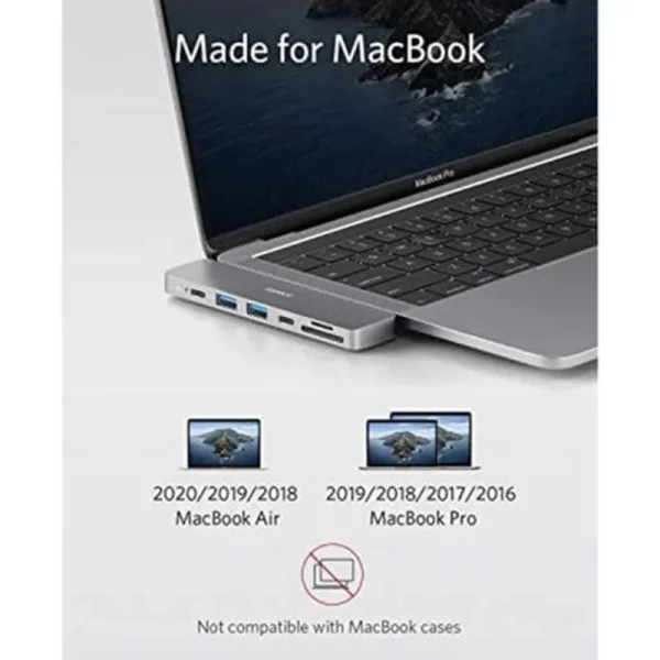هاب 7 پورت USB-C انکر مدل A8371 7-in-2 for MacBook - تصویر 3