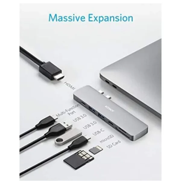 هاب 7 پورت USB-C انکر مدل A8371 7-in-2 for MacBook - تصویر 4