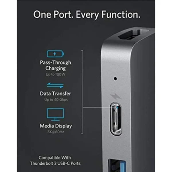 هاب 7 پورت USB-C انکر مدل A8371 7-in-2 for MacBook - تصویر 5