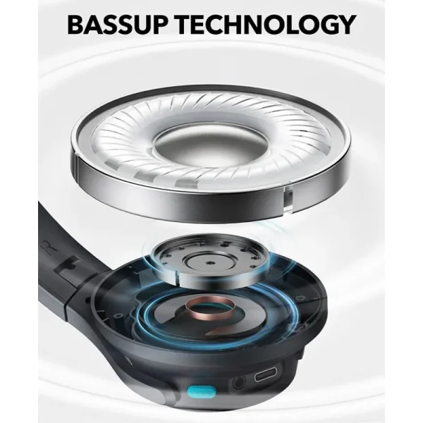 هدفون بلوتوثی انکر مدل Soundcore Q11i بدون قابلیت نویز کنسلینگ، درگاه شارژ USB Type-C، دارای میکروفون داخلی، شارژ سریع - تصویر 7
